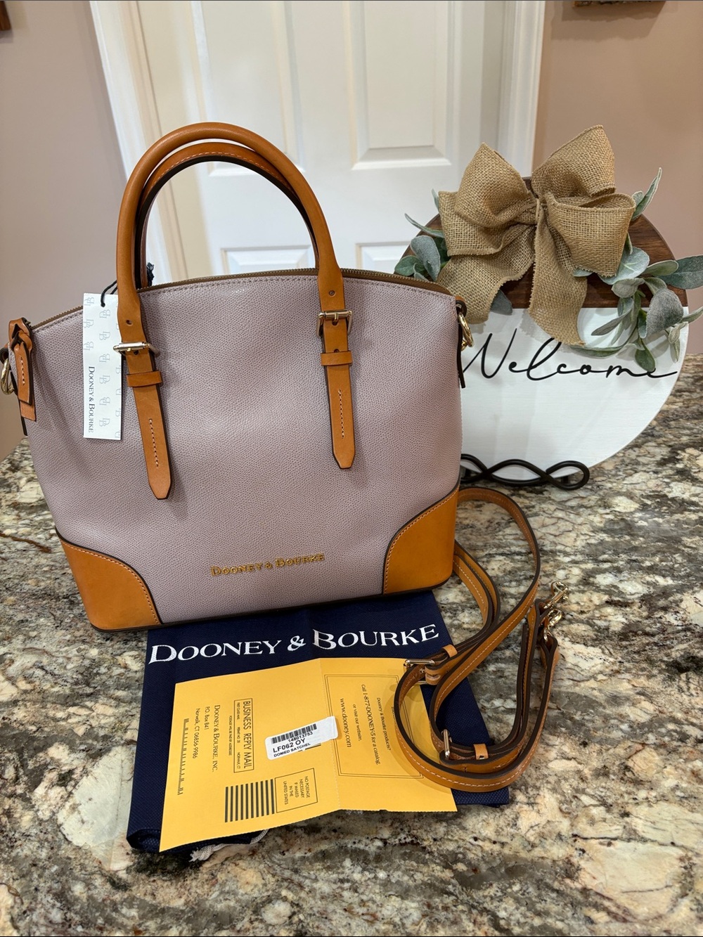 NWT Dooney & Bourke Claremont Oyster Leather Domed Satchel